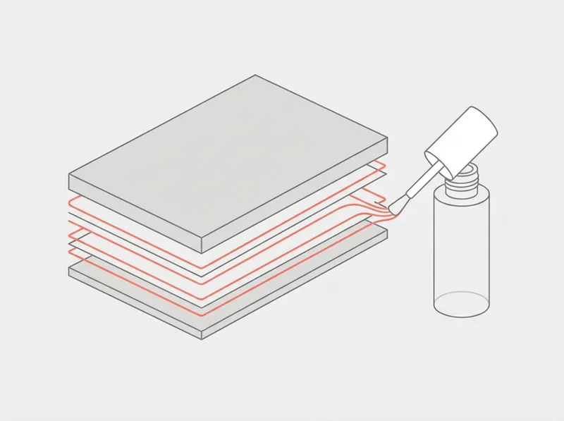 접착제로 붙여서 하나로